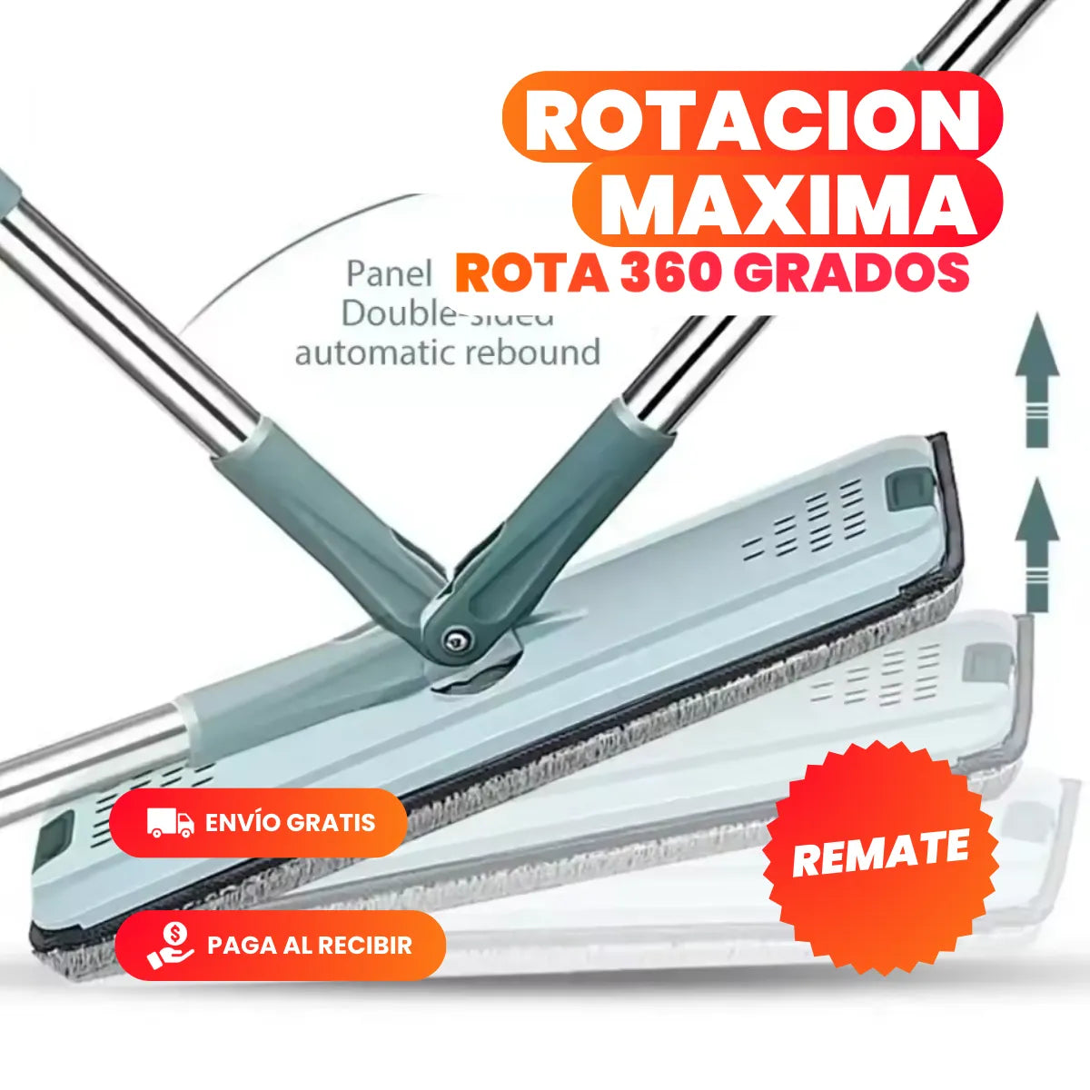 CleanSmart® - Trapeador con Mopa y Balde Autoescurrible