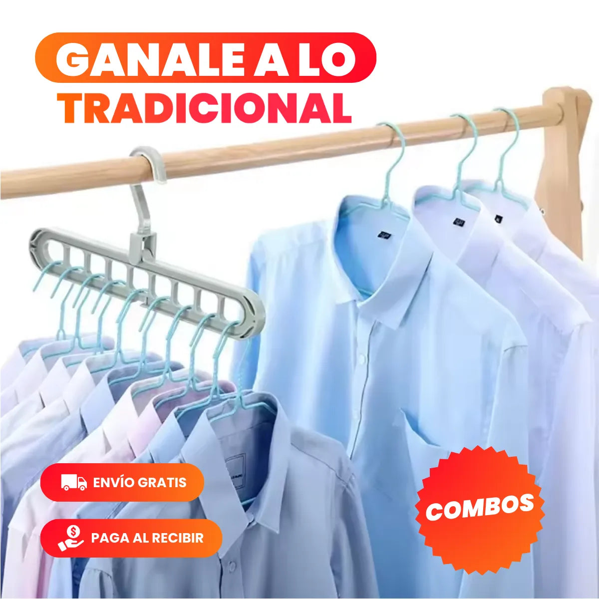 AhorraMax™ - Packs Ganchos Ahorradores Espacio Flexible