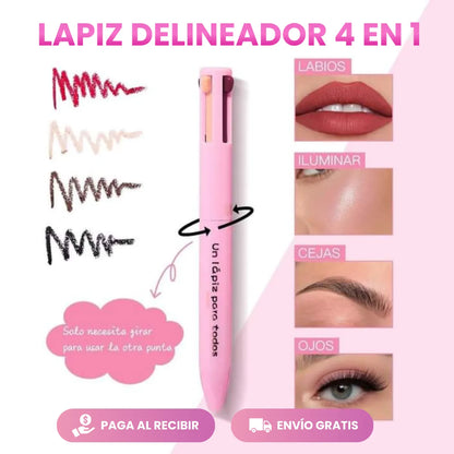 GlamLine™ - DELINEADOR 4 EN 1 (Cejas, labios, ojos e iluminador)