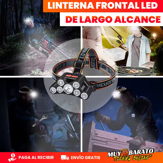 Linterna LED Tactica Frontal Super Brillante