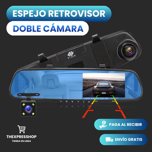 ESPEJO RETROVISOR - DOBLE CAMARA DASHPRO™