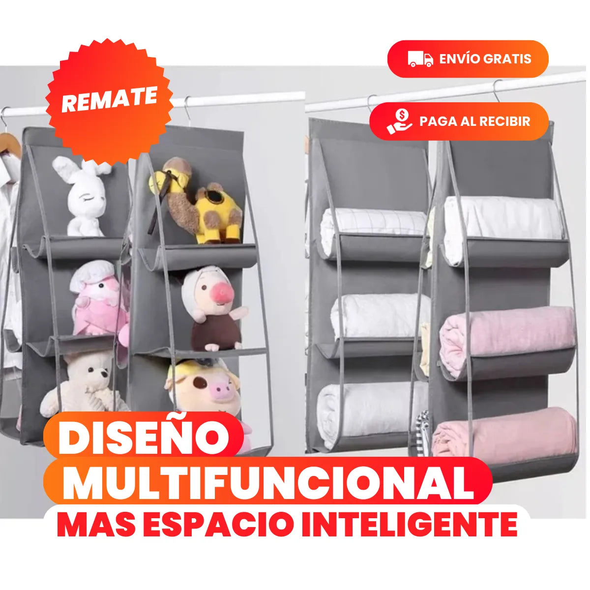 HOMESPACE™ - ORGANIZADOR DE BOLSOS 8 PUESTOS NEGRO - ENVIO GRATIS 😍 ❤️