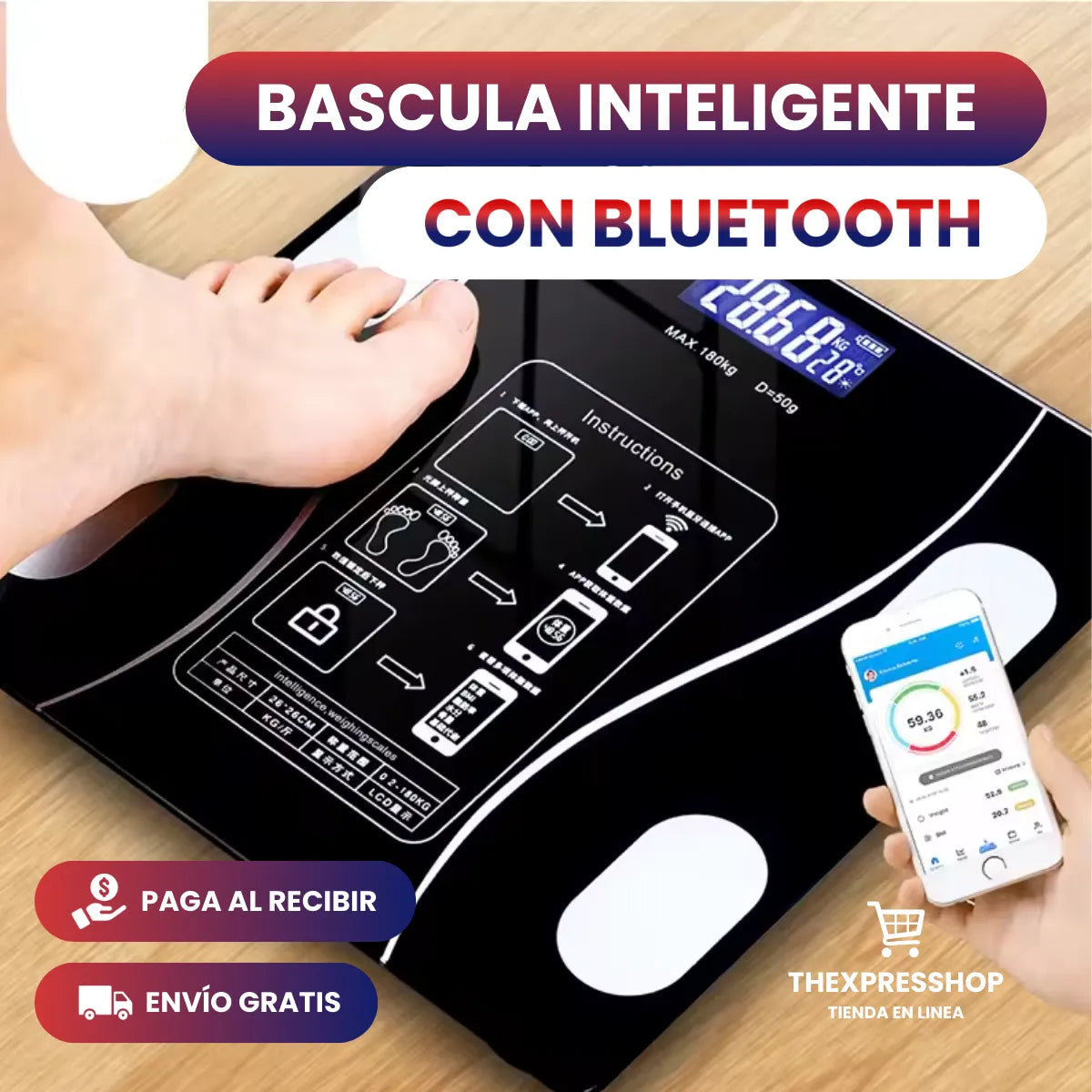 BÁSCULA INTELIGENTE CON BLUETOOTH