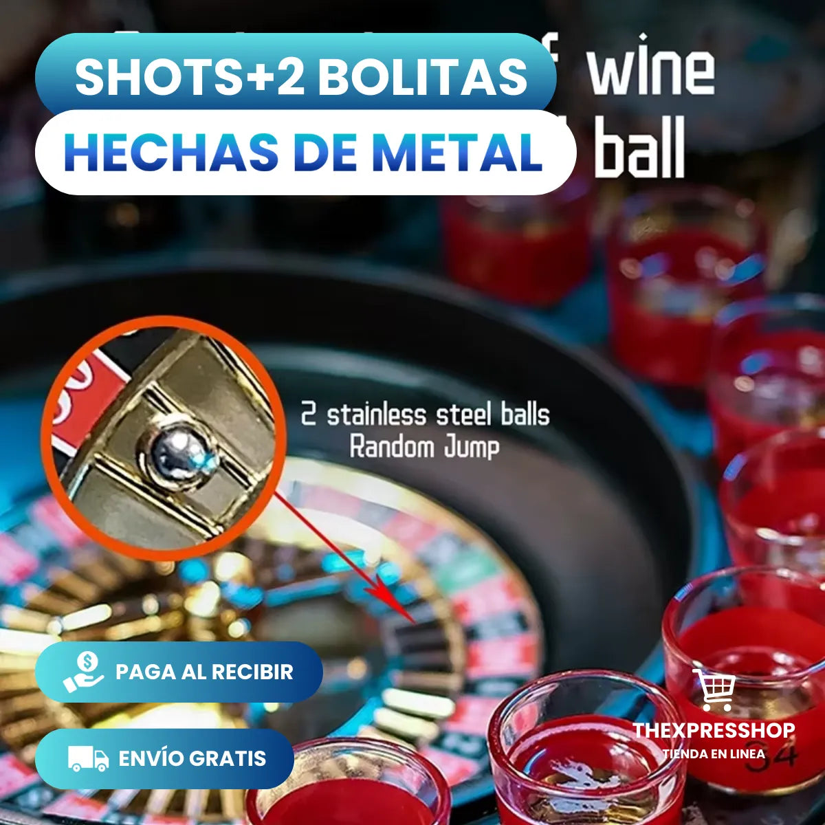 RULETA JUERGUERA SHOTS - 16 COPAS - ONESHOT™