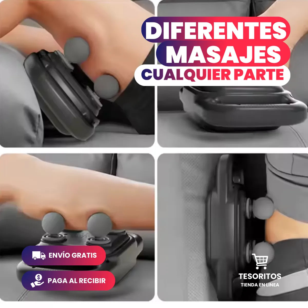 MassagePro™ - Masajeador 4 Cabezales - Para Dolores y Estres