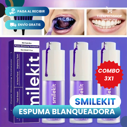 SmileKit® Blanqueador Dental - COMBO 3X1 : ¡Blanquea tus Dientes en 30 SEGUNDOS! 💜✨