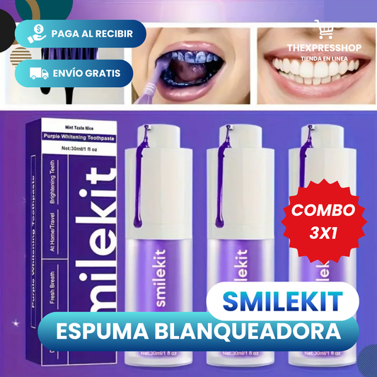 SmileKit® Blanqueador Dental - COMBO 3X1 : ¡Blanquea tus Dientes en 30 SEGUNDOS! 💜✨