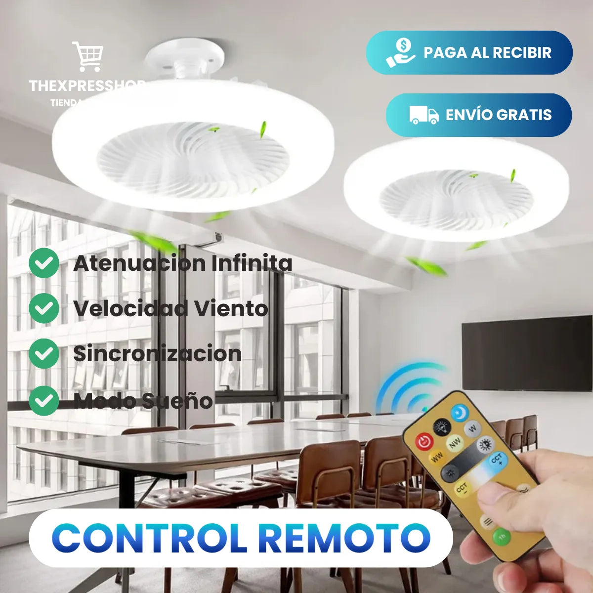 FOCO VENTILADOR LED CON AROMATIZADOR 3 EN 1