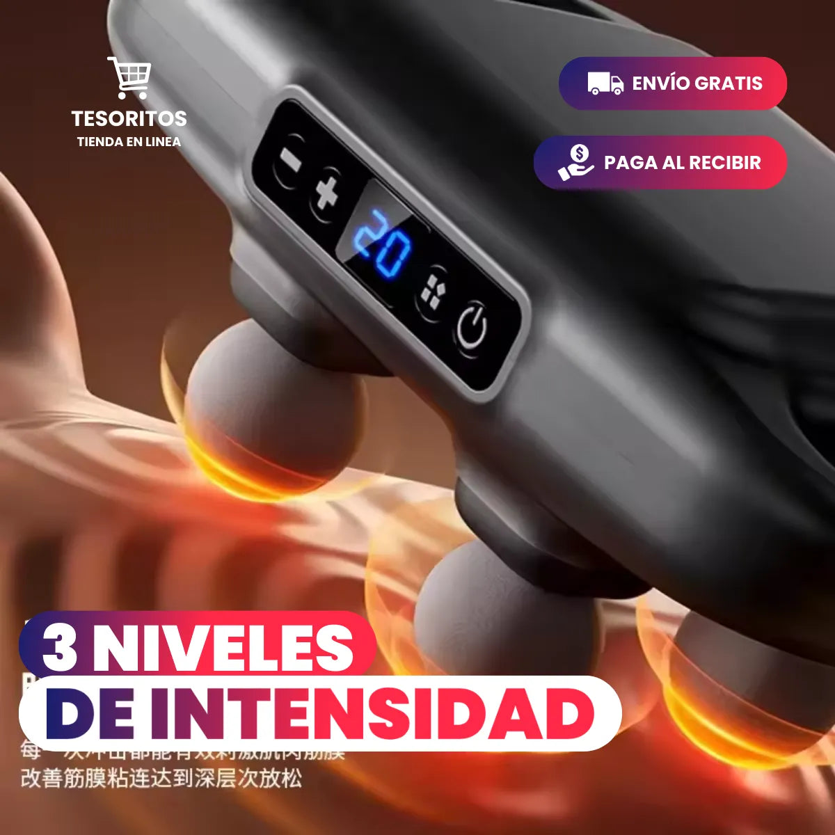 MassagePro™ - Masajeador 4 Cabezales - Para Dolores y Estres