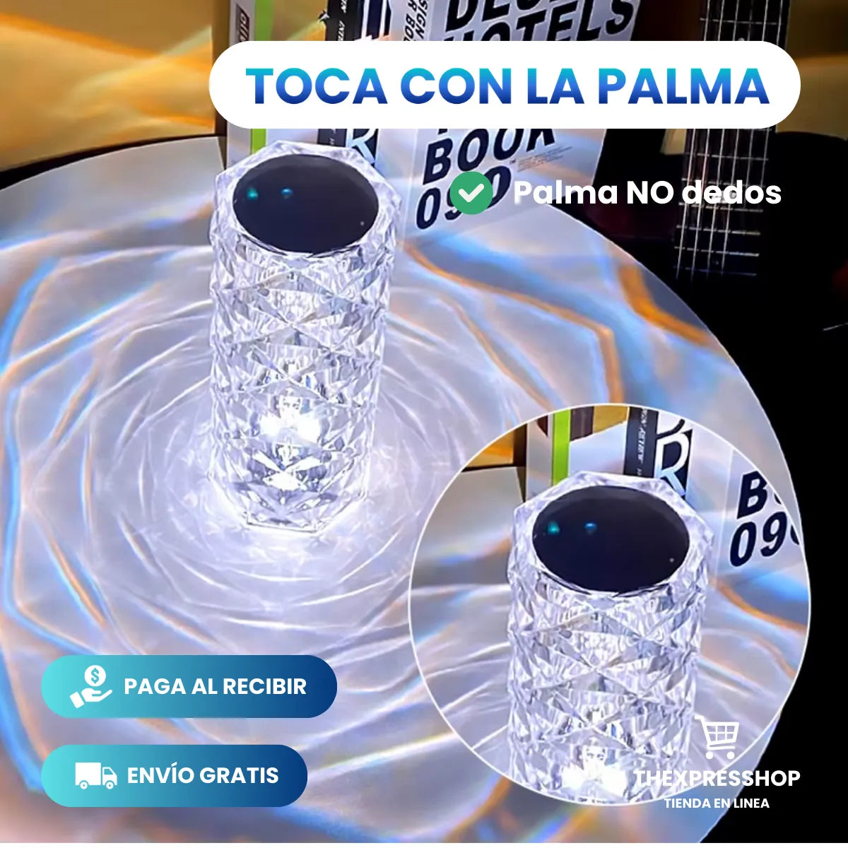 LAMPARA CILINDRICA DE CRISTAL RGB - VENUS™