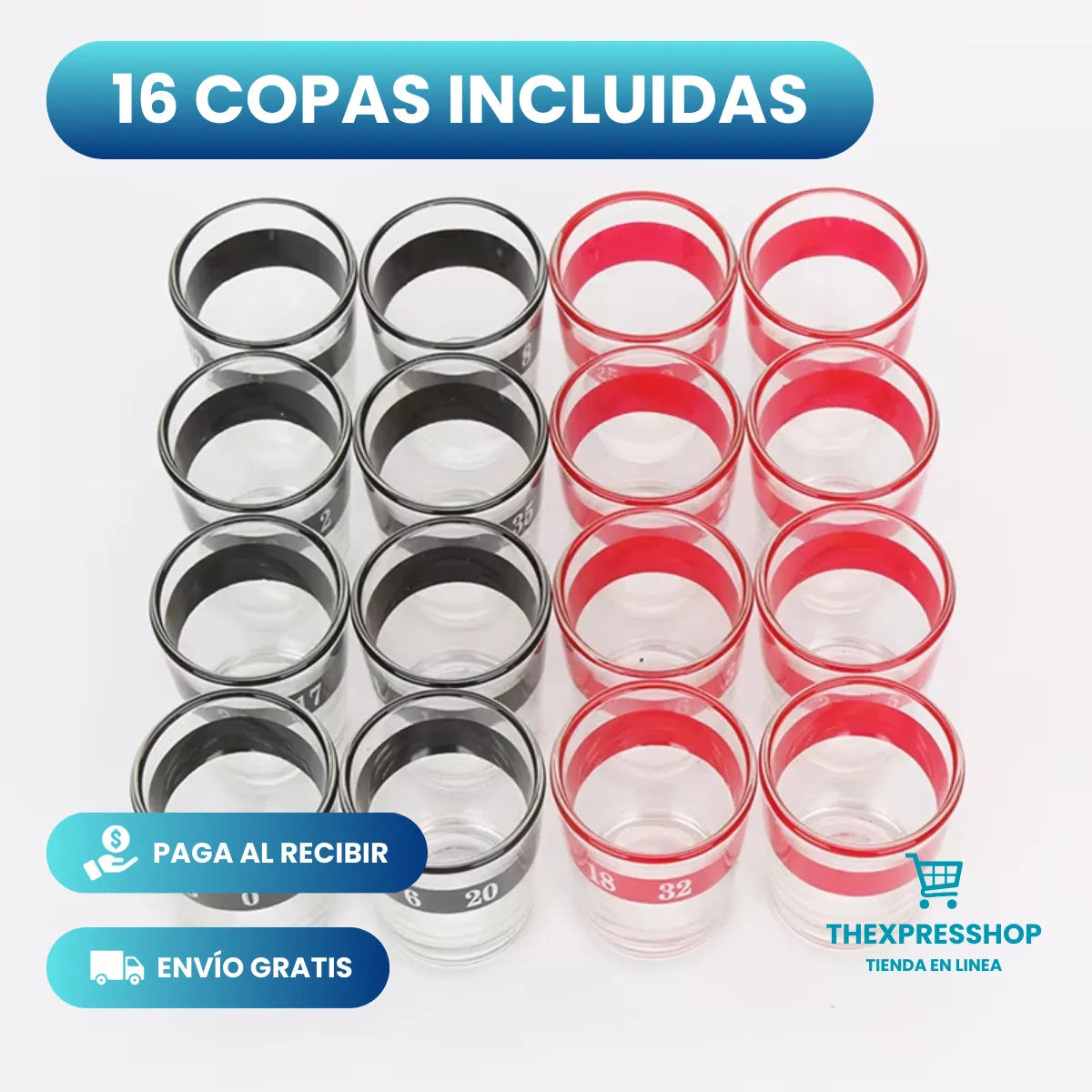 RULETA JUERGUERA SHOTS - 16 COPAS - ONESHOT™