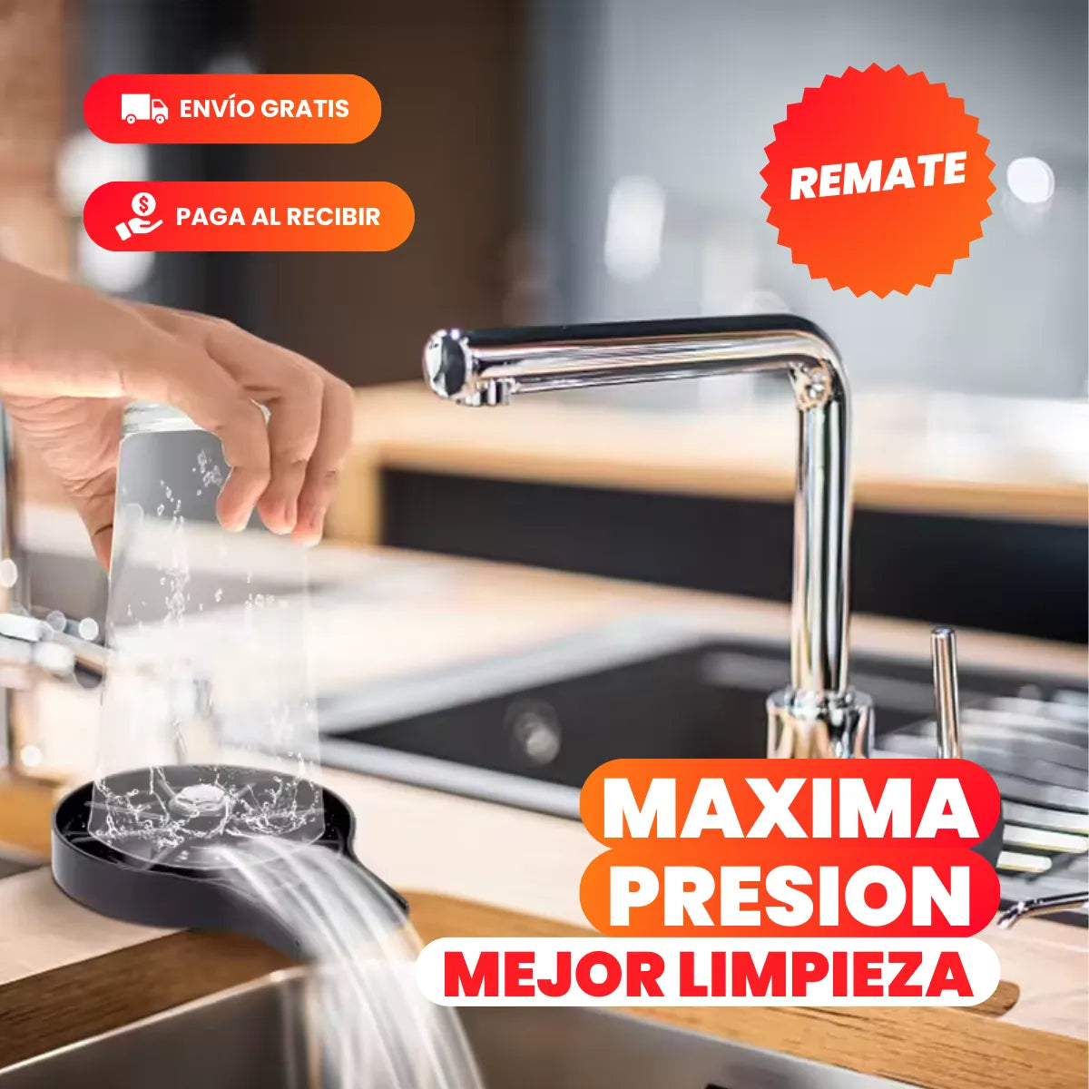 Lava Vasos y Copas Automático a Presión