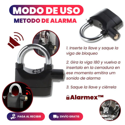 Alarmex™ - Candado Antirrobo de Acero Endurecido con Alarma