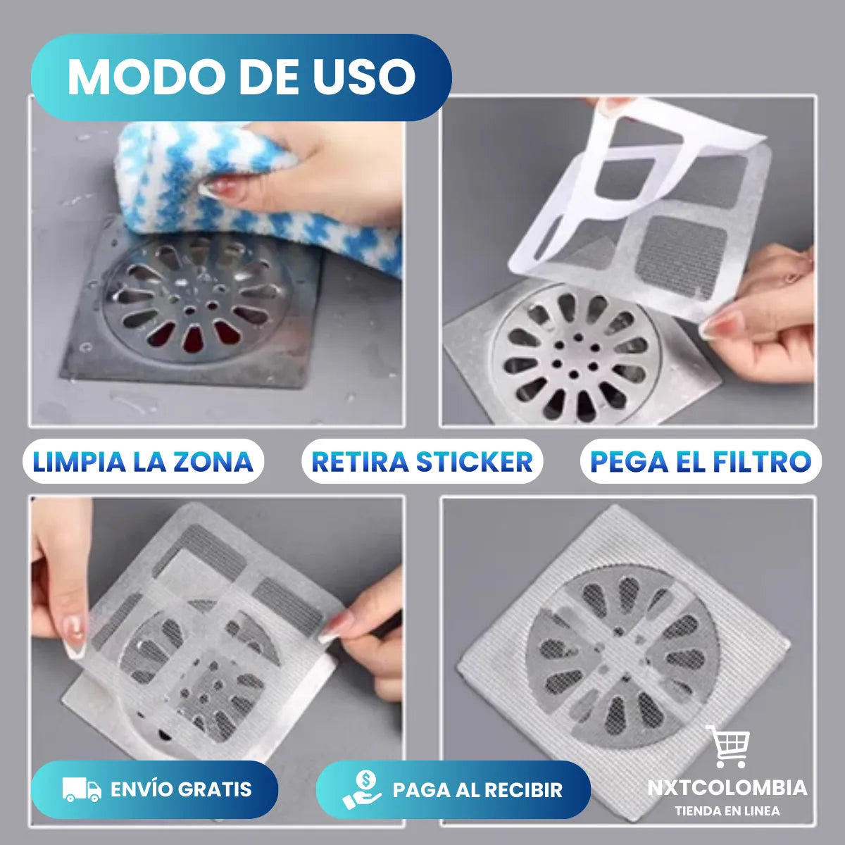 Filtros Drenaje Para Baño Multifuncional Adhesivo