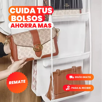 HOMESPACE™ - ORGANIZADOR DE BOLSOS 8 PUESTOS NEGRO - ENVIO GRATIS 😍 ❤️