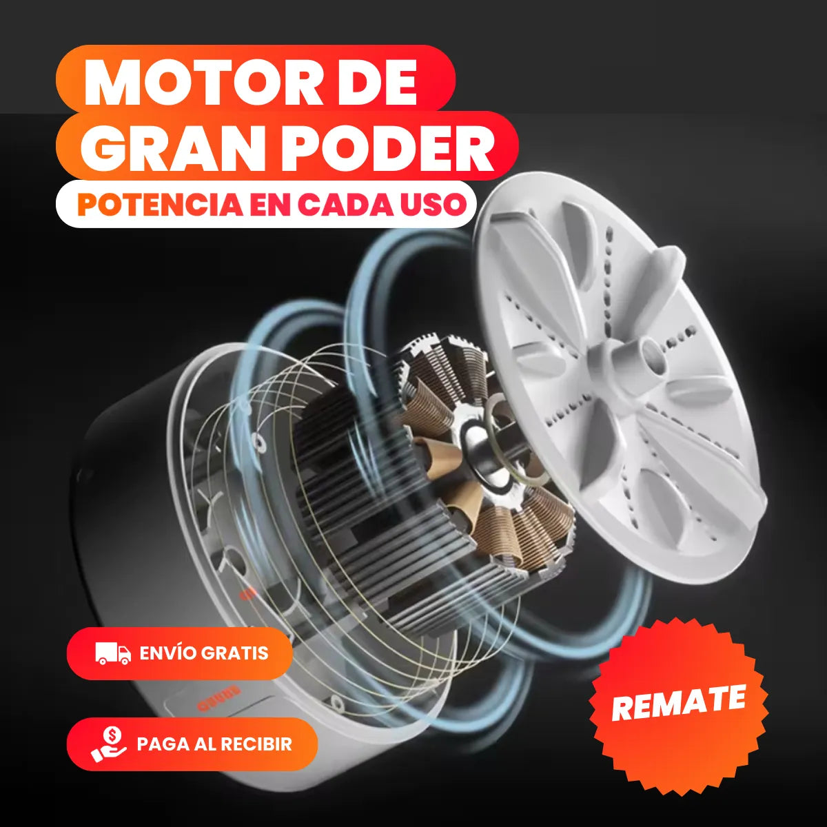 MiniCleaner™ - Mini Turbina Lavadora Portatil - Lavar y Fregar en Automático Aun Cuando no Haya Luz