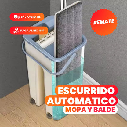 CleanSmart® - Trapeador con Mopa y Balde Autoescurrible