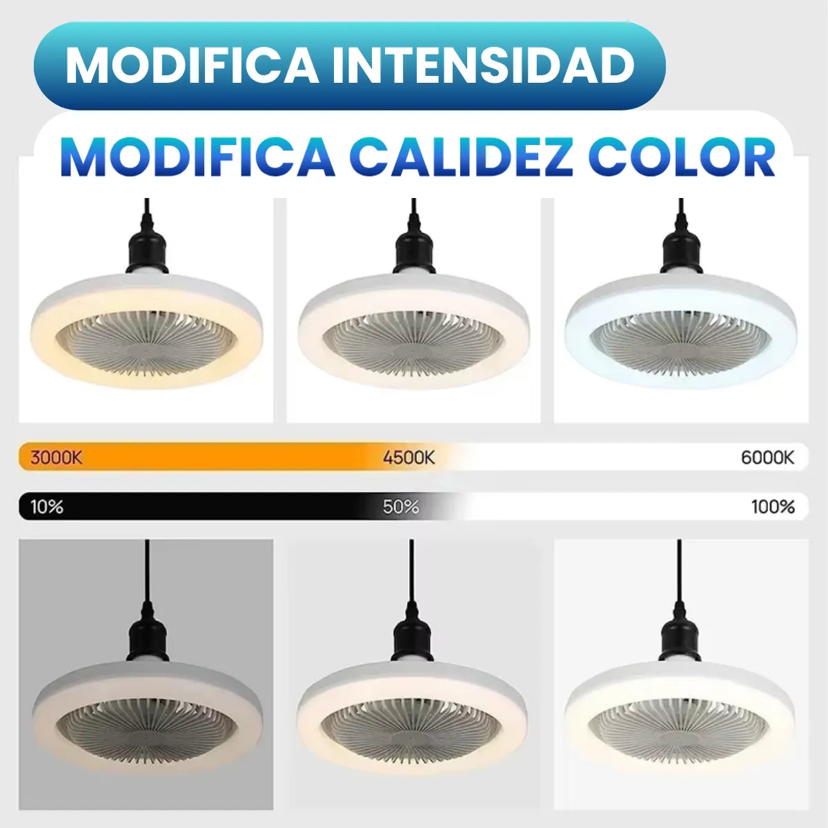 FOCO VENTILADOR LED CON AROMATIZADOR 3 EN 1