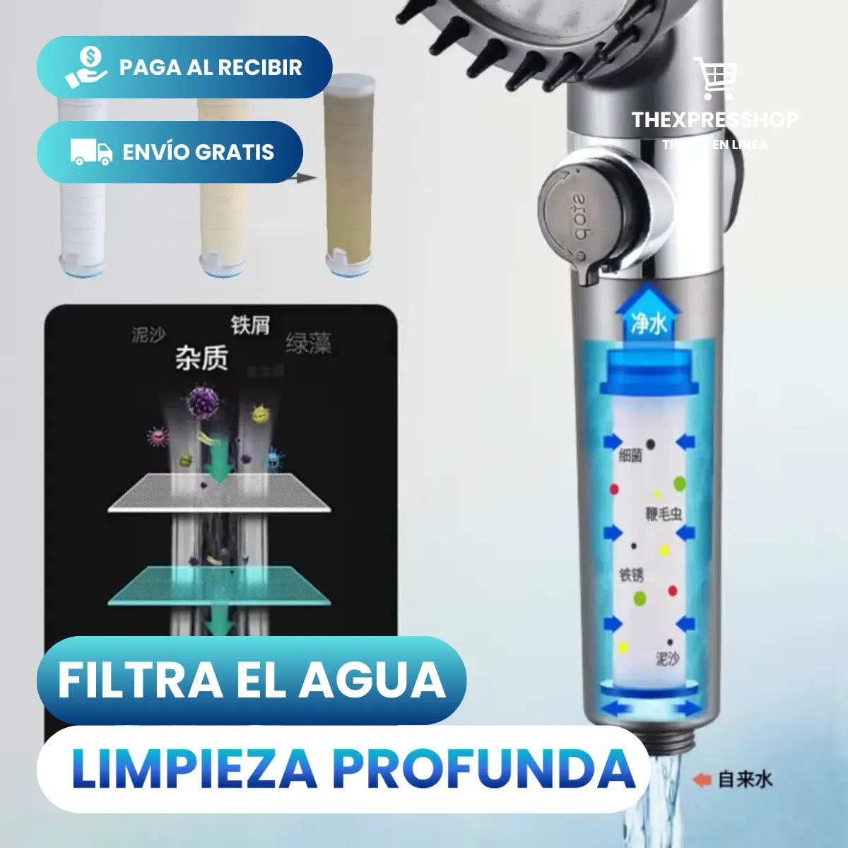 Cabezal Ducha Alta Presión Masajeadora Spa🛀