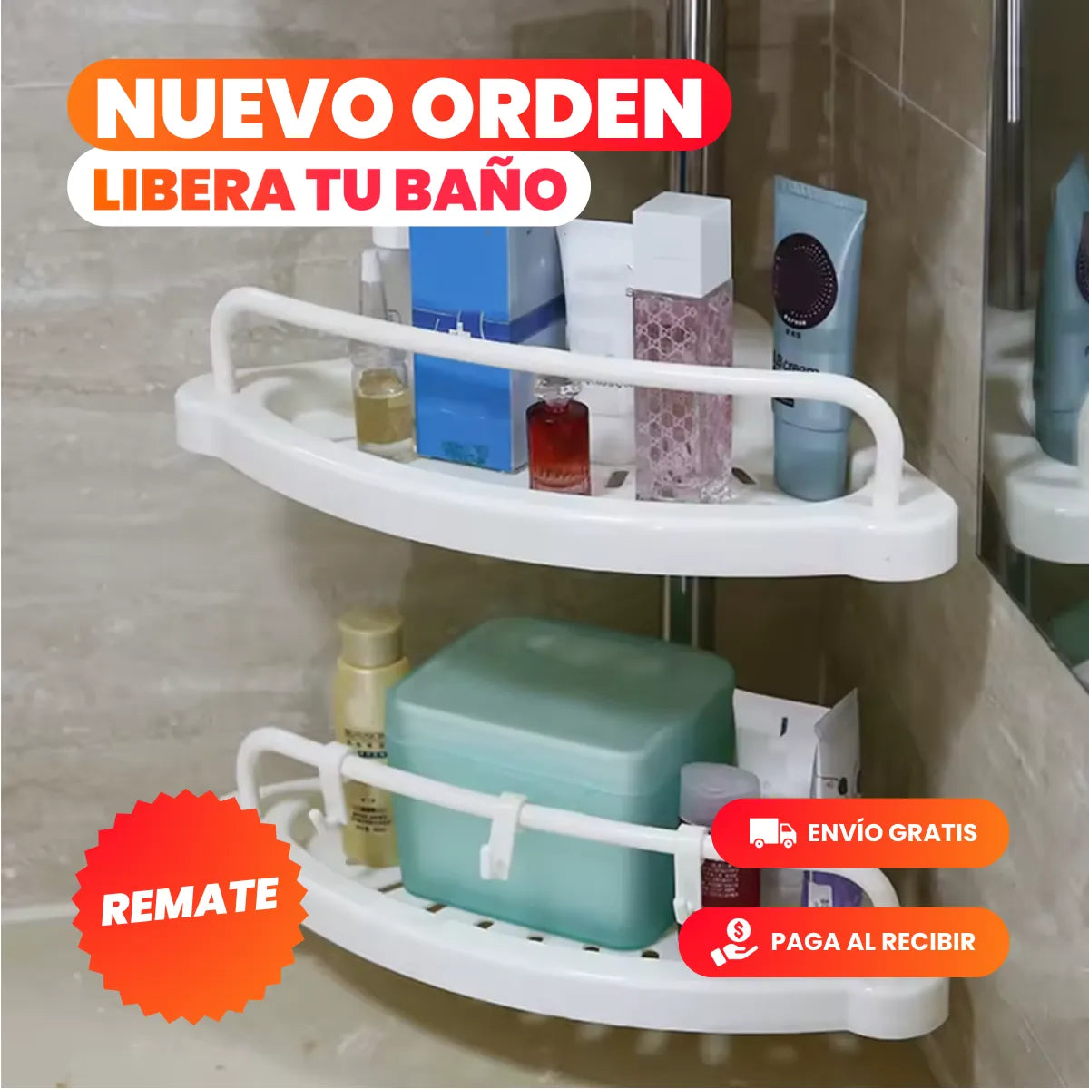 EasyBath™ - Organizador Esquinero Múltiples Niveles - Hasta 3mts