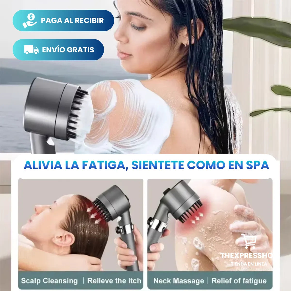 Cabezal Ducha Alta Presión Masajeadora Spa🛀