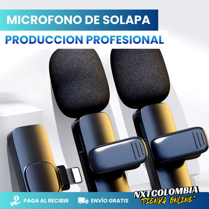 Microfono Inalambrico de Solapa 2x1 - Adaptable Iphone