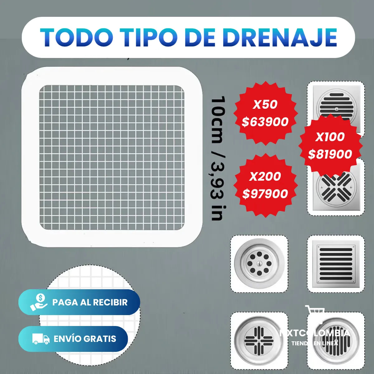 Filtros Drenaje Para Baño Multifuncional Adhesivo